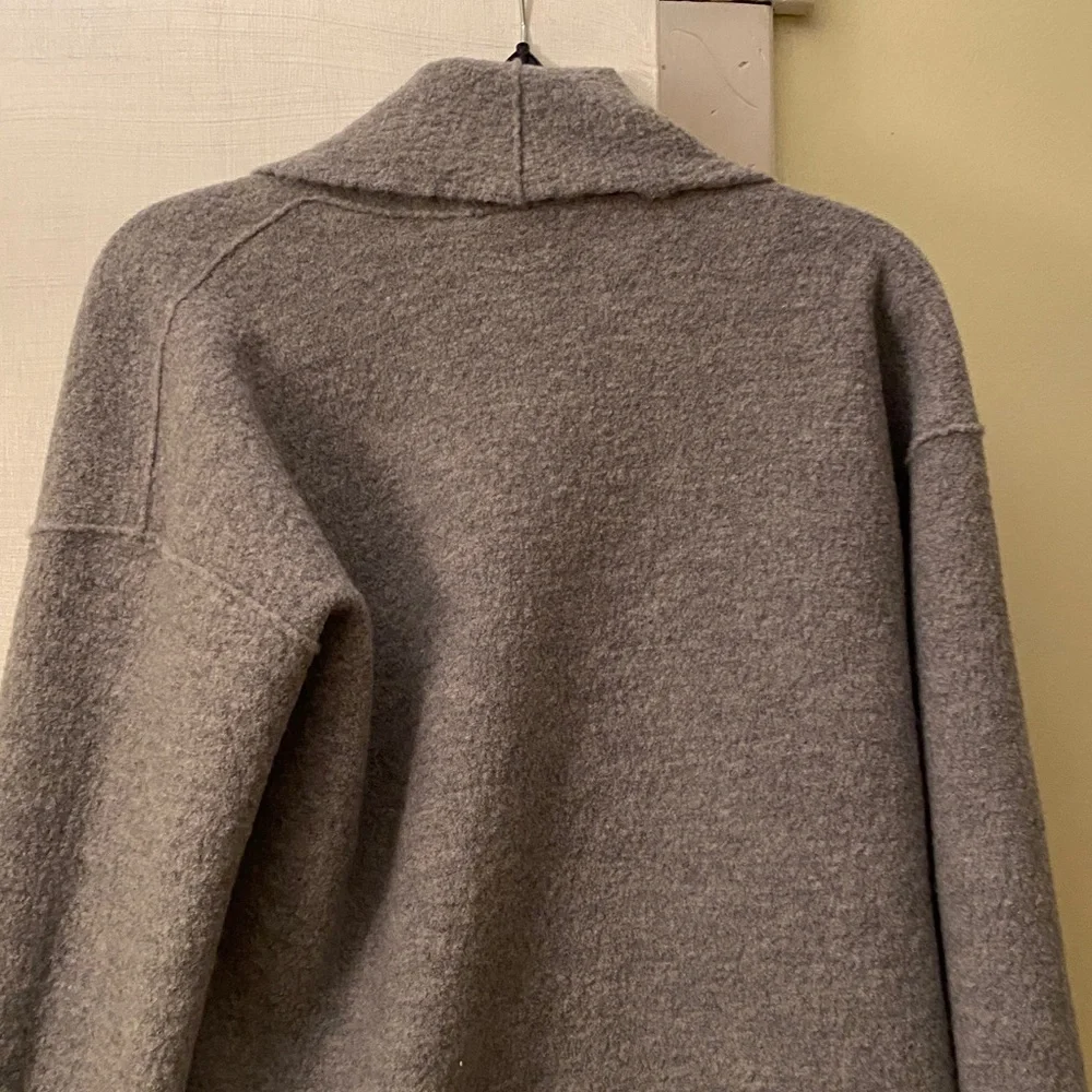 Eileen Fisher 💯 Wool Beautiful Wrap Sweater Jacket Pockets Used Condition - Picture 7 of 14